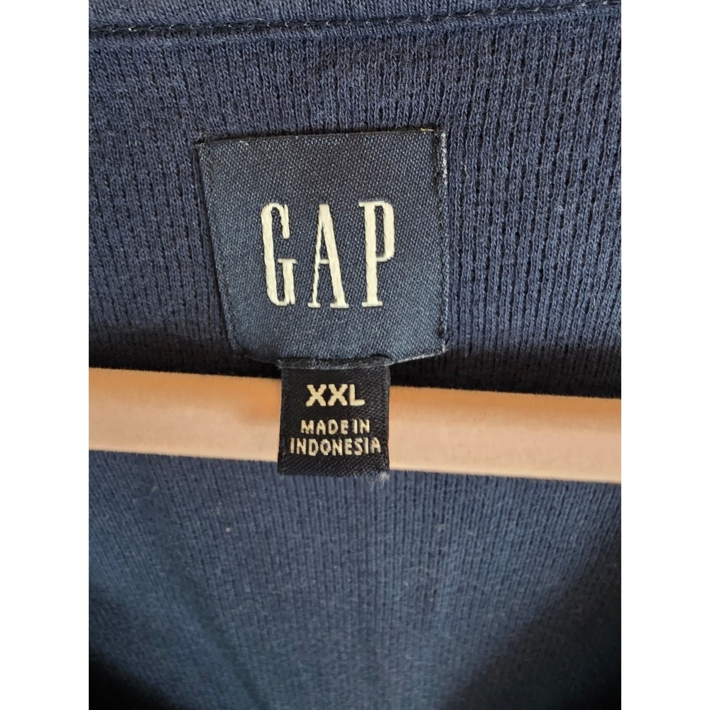 Gap Navy Blue Cotton Pique V-Neck Polo Midi Dress Short Sleeve XXL - Picture 4 of 5